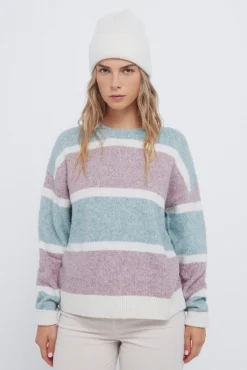 Mujer Springfield Vestidos>Jersey rayas lila y