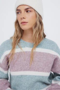 Mujer Springfield Vestidos>Jersey rayas lila y