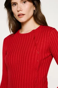 Mujer Selected Jerséis>Jersey rib abotonado slim fit.