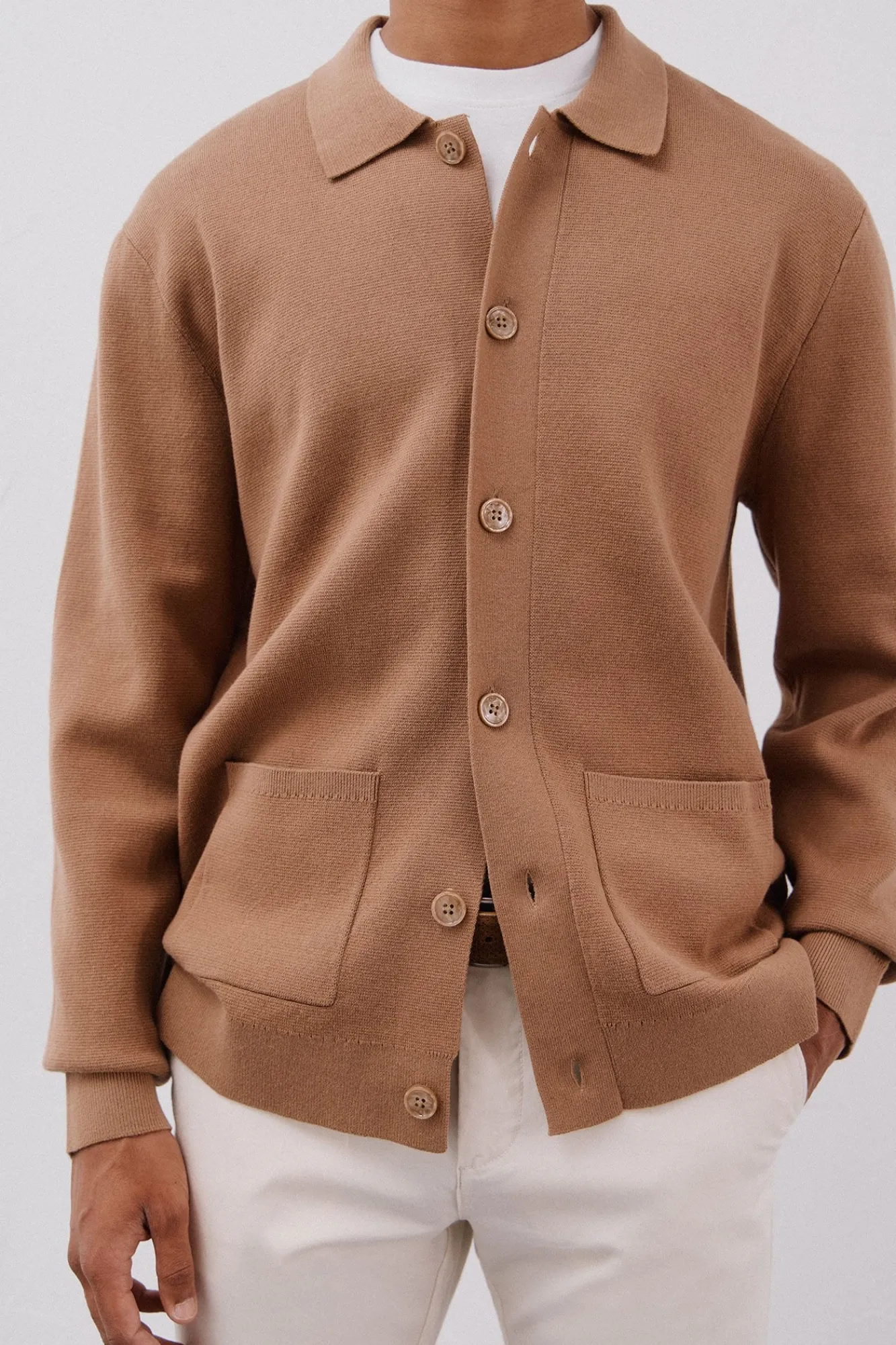 Hombre Cortefiel Jerséis>Jersey sobrecamisa punto algodón