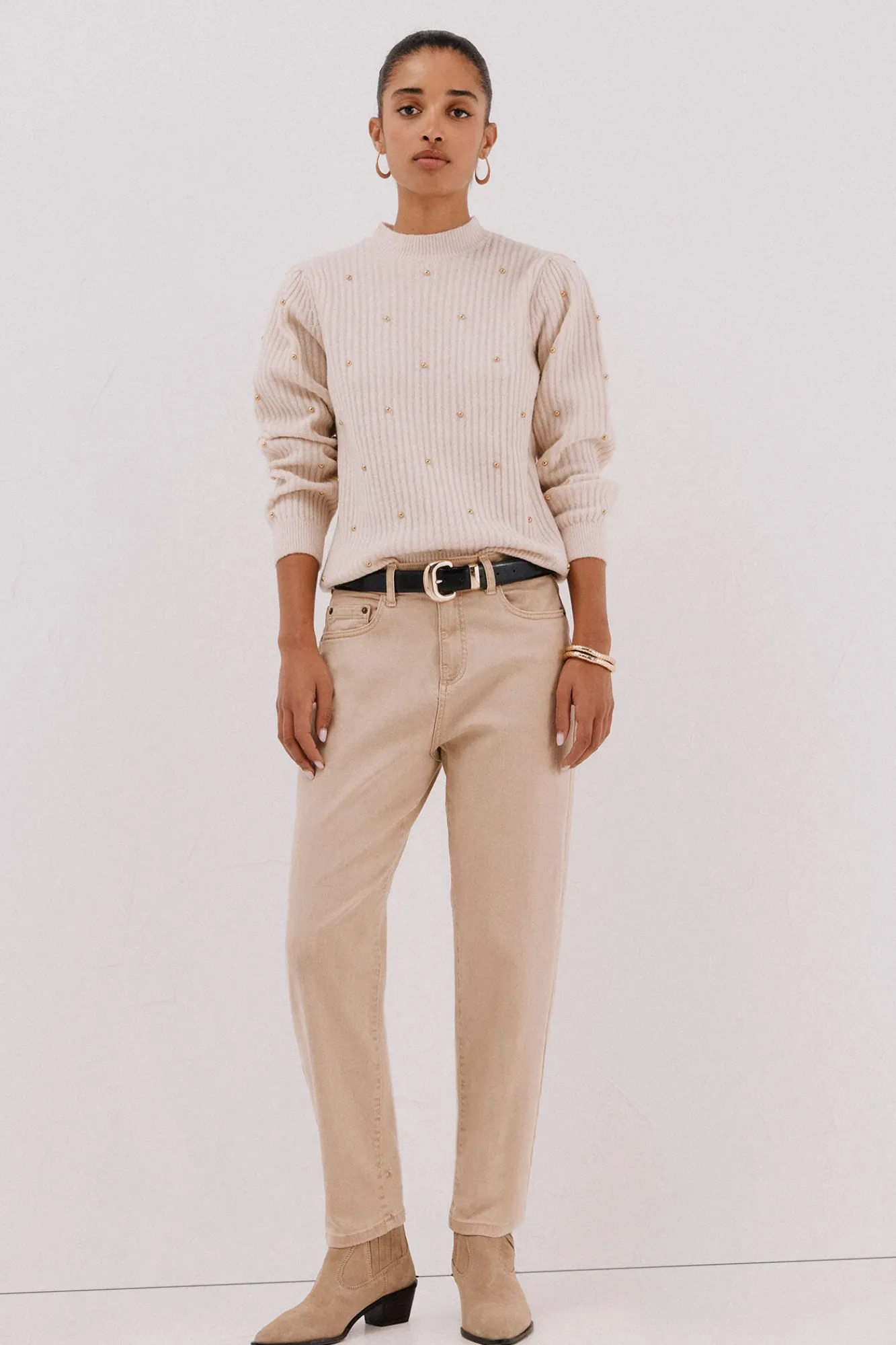 Mujer Cortefiel Jerséis>Jersey tachas doradas