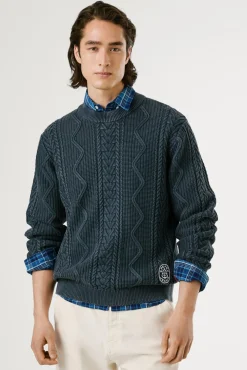 Hombre Pepe Jeans Jerséis>Jersey Trenzado Cuello Redondo