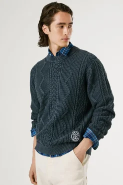 Hombre Pepe Jeans Jerséis>Jersey Trenzado Cuello Redondo