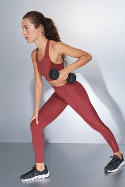 Mujer Dash and Stars Deporte>Leggings 4D STRETCH tobillero granate