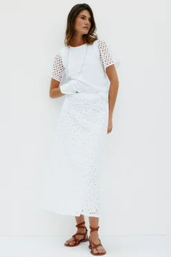 Mujer Hoss Intropia Camisetas>Mariana. Camiseta con volantes