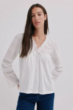 Mujer Hoss Intropia Camisetas>Marina. Camiseta bordada