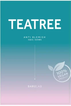 Barulab Cosmética Coreana|Cosmética Facial>Mascarilla de tejido vegana con extracto de árbol de té