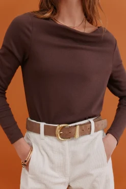 Mujer Hoss Intropia Camisetas>Mirta. Camiseta con escote drapeado