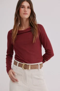 Mujer Hoss Intropia Camisetas>Mirta. Camiseta con escote drapeado