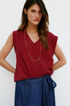 Mujer Hoss Intropia Camisetas>Mónica. Camiseta con pliegues