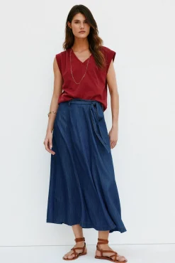 Mujer Hoss Intropia Camisetas>Mónica. Camiseta con pliegues