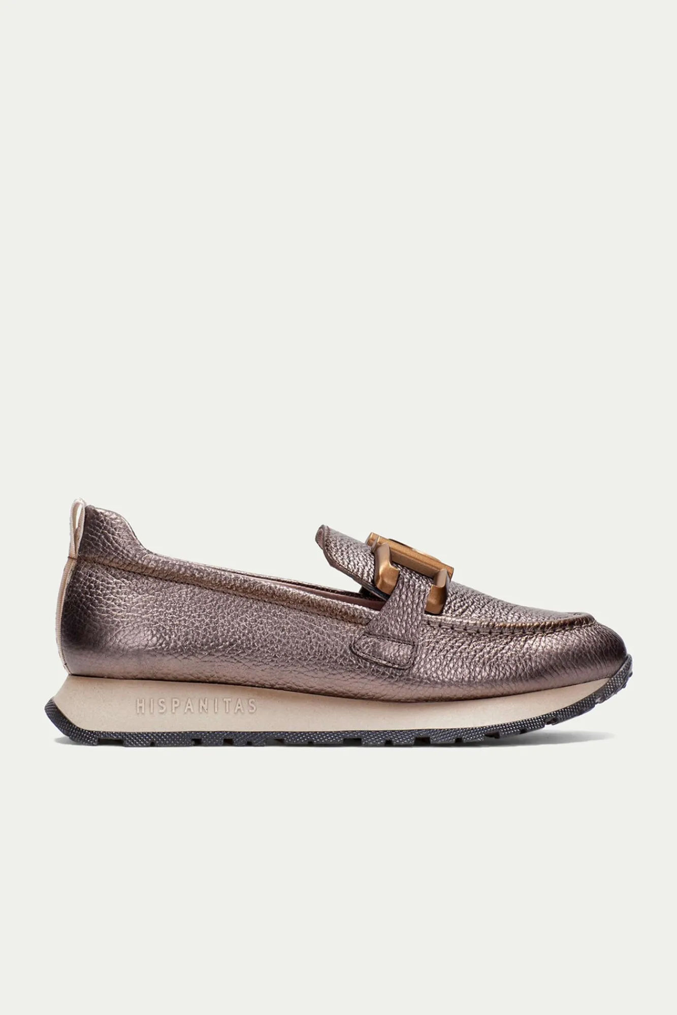 Mujer Hispanitas Calzado Piel|Zapatillas>Mocasín deportivo adorno metalizado KANSAS