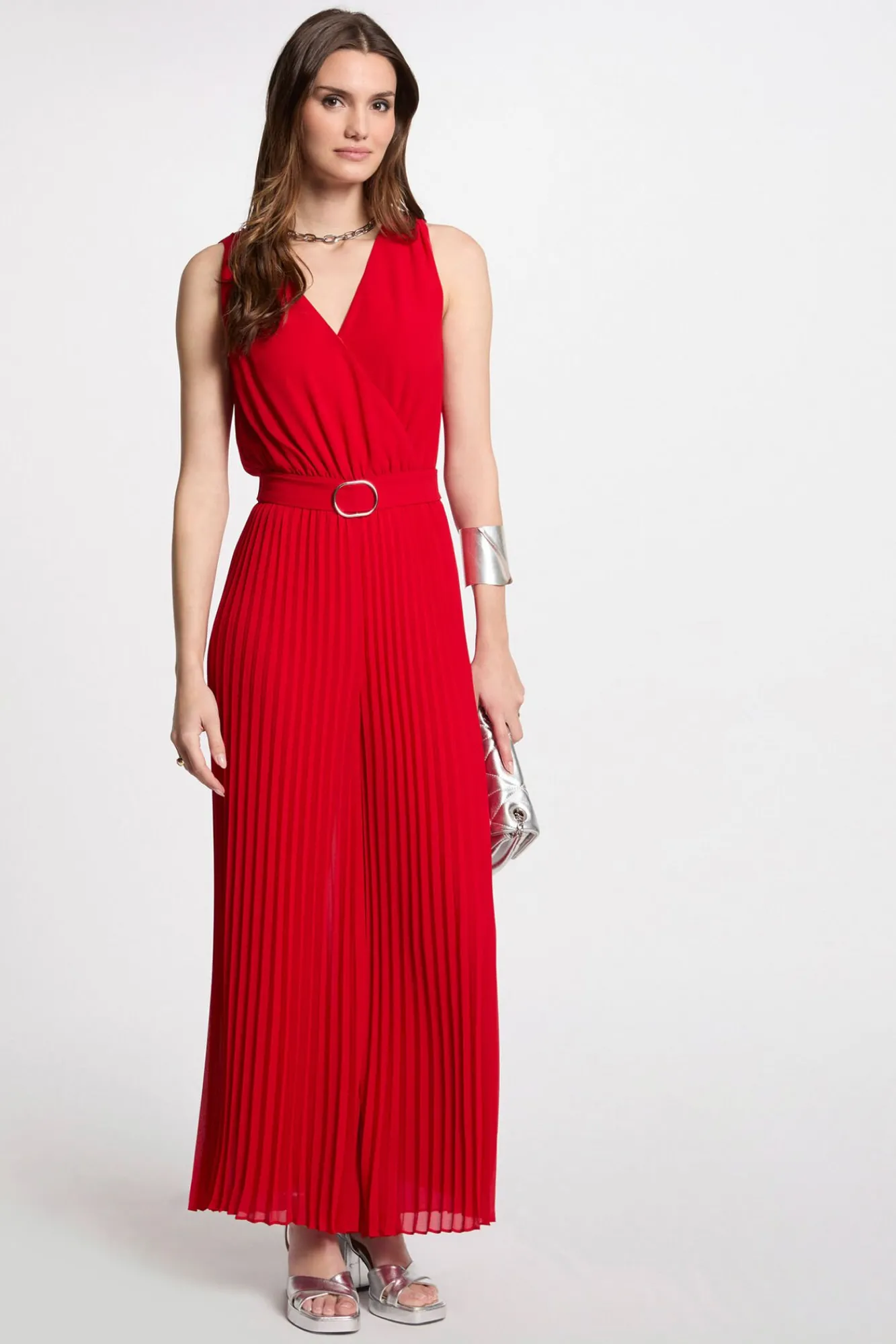 Mujer Morgan Monos>Mono largo holgado con pernera plisada