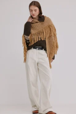 Mujer Hoss Intropia Pañuelos Y Fulares|Chaquetas>Nieves. Chal calado de flecos