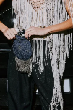 Mujer Hoss Intropia Bolsos>Norma. Bolso terciopelo abalorios