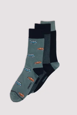 Hombre Springfield Calcetines>Pack 3 calcetines algodón coche