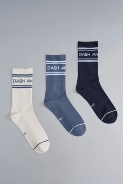 Mujer Dash and Stars Calcetines|Deporte>Pack 3 calcetines algodón logo