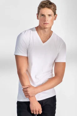 Hombre Bread & Boxers Camisetas>Pack 2 camisetas elásticas cuello pico