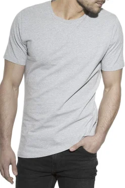 Hombre Bread & Boxers Camisetas>Pack 2 camisetas elásticas cuello caja algodón orgánico melange