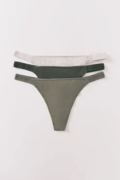 Mujer Women'secret Ropa Interior>Pack 3 tangas algodón logo