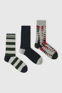 Hombre Pepe Jeans Calzoncillos>Pack de 3 calcetines rayas Navidad