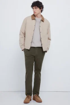 Hombre Springfield Pantalones|Chinos>Pantalón chino micro pana slim fit