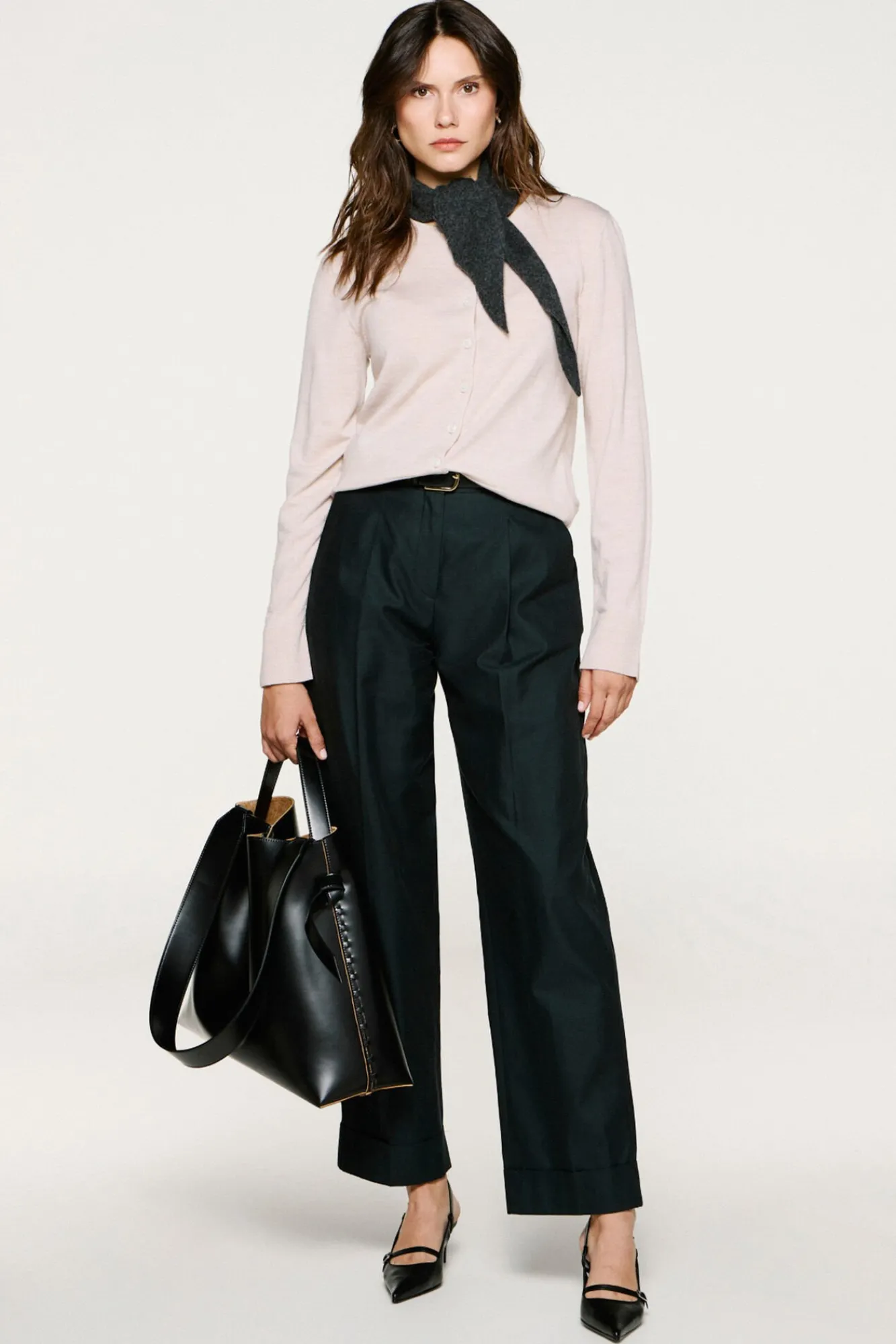 Mujer Selected Pantalones>Pantalón chino pinzas.