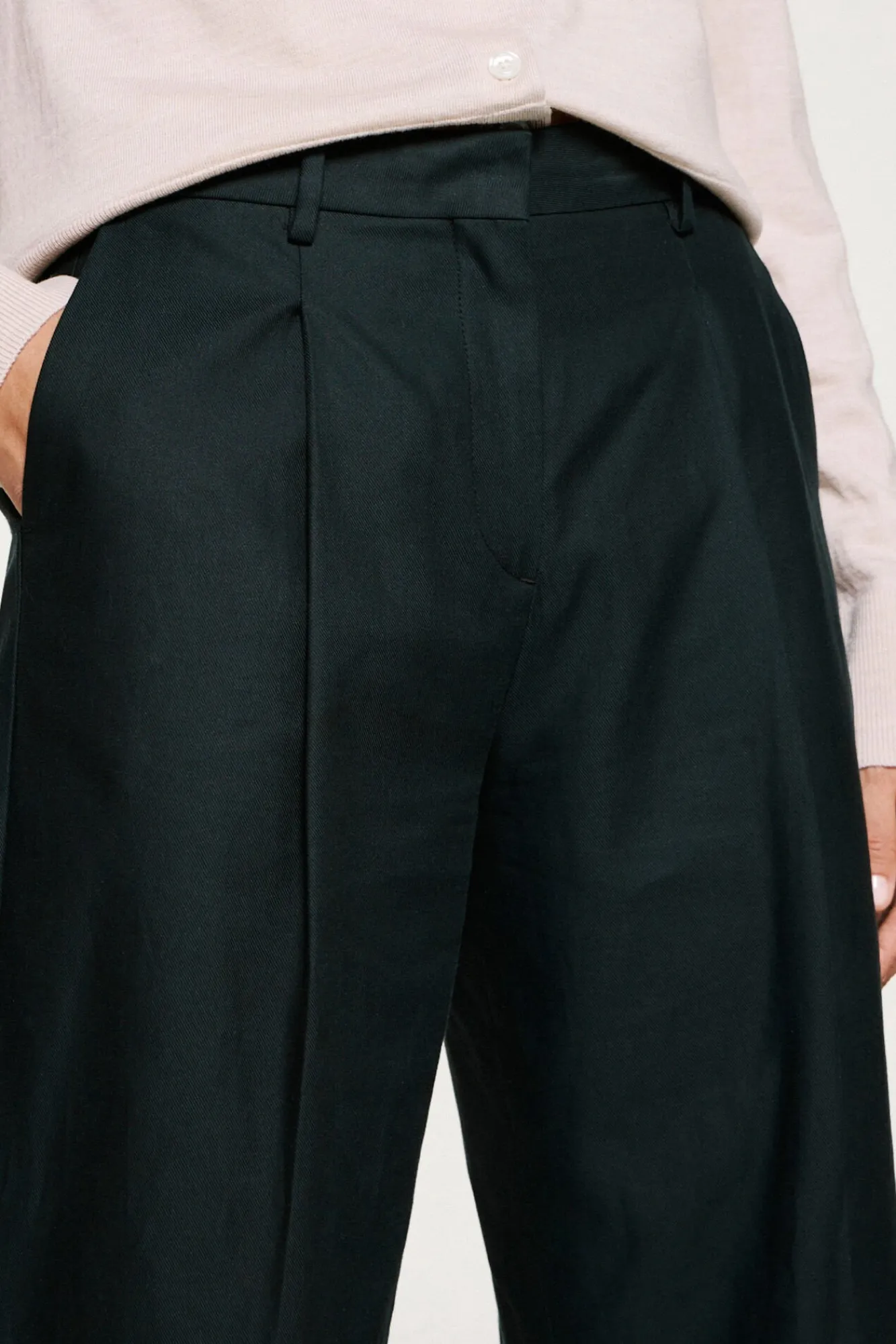 Mujer Selected Pantalones>Pantalón chino pinzas.