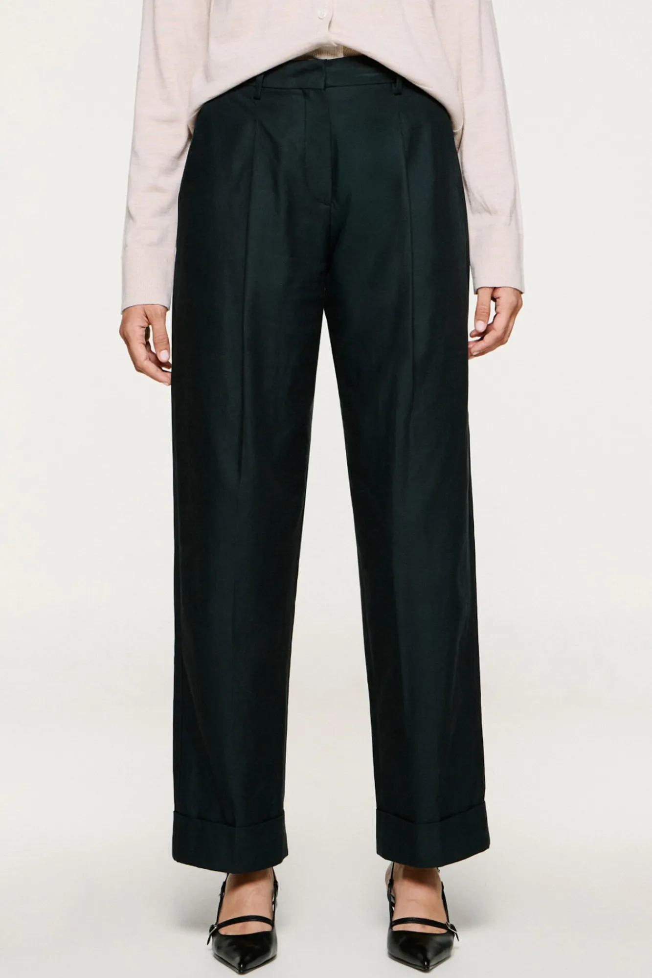 Mujer Selected Pantalones>Pantalón chino pinzas.