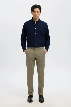 Hombre Selected Pantalones|Chinos>Pantalón chino Slim Fit confeccionado con algodón orgánico