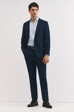 Hombre Cortefiel Pantalones De Vestir|Trajes>Pantalón cuadro azul slim fit