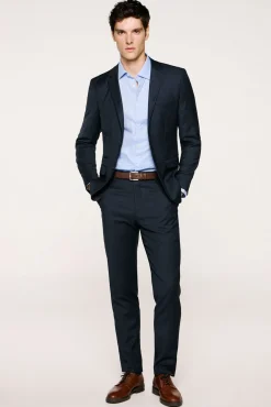 Hombre Selected Pantalones De Vestir|Trajes>Pantalón de cuadros de traje Slim Fit.