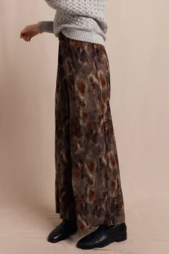 Mujer Slowlove Pantalones>Pantalón de estampado plisado.