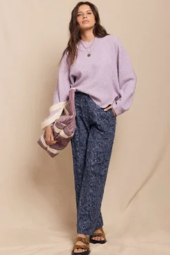 Mujer Slowlove Pantalones>Pantalón de jaquard con pinzas