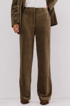 Mujer Cortefiel Pantalones|Trajes>Pantalón de mujer ancho de pana