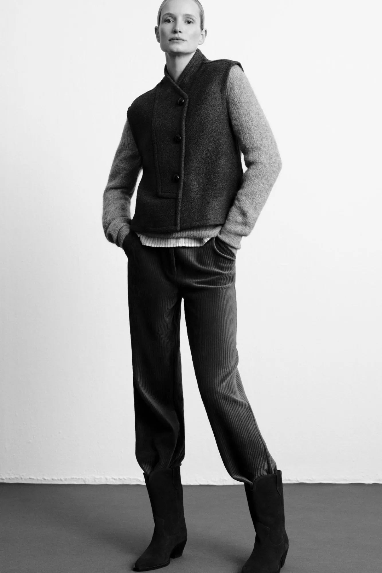 Mujer Cortefiel Pantalones|Trajes>Pantalón de mujer ancho de pana