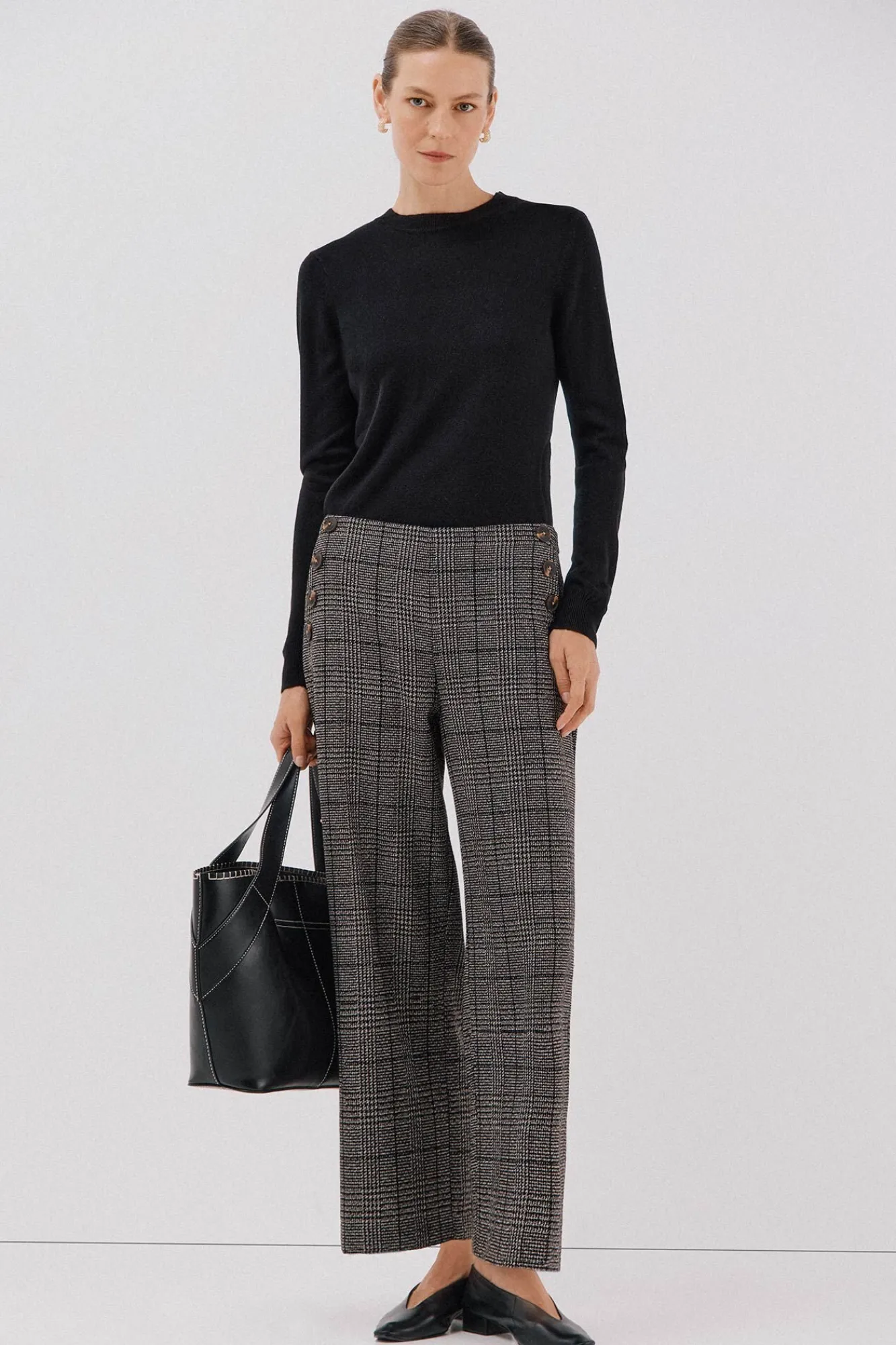 Mujer Cortefiel Pantalones>Pantalón de mujer crop y ancho