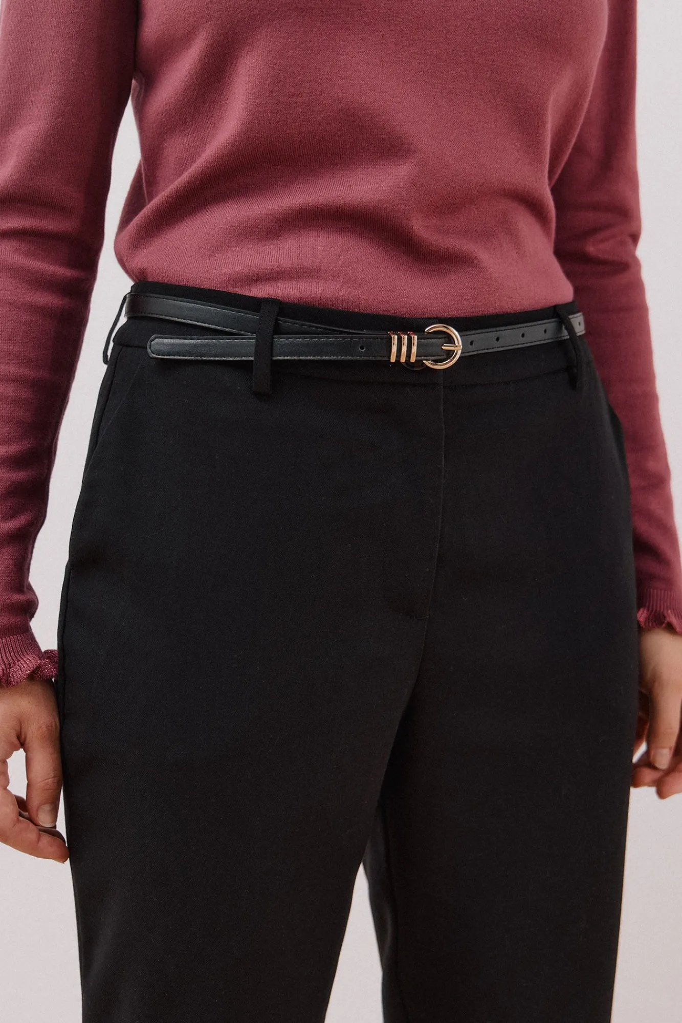 Mujer Cortefiel Pantalones>Pantalón de vestir con cinturón