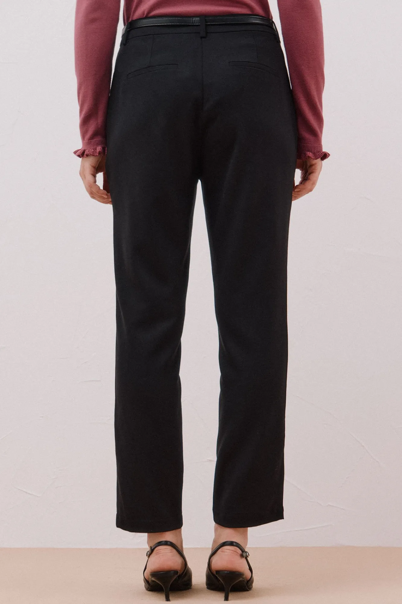 Mujer Cortefiel Pantalones>Pantalón de vestir con cinturón