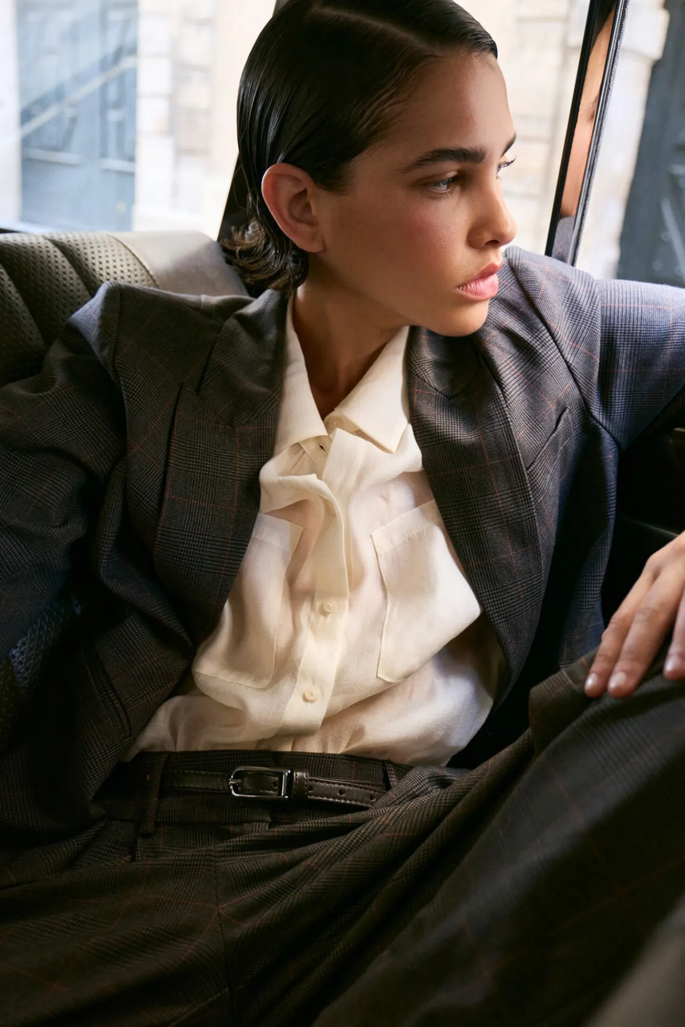 Mujer Vila Pantalones>Pantalón de vestir con cuadros