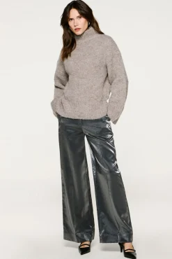 Mujer Selected Pantalones>Pantalón efecto metalizado