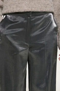 Mujer Selected Pantalones>Pantalón efecto metalizado