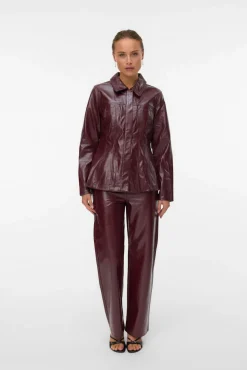 Mujer Vero Moda Pantalones>Pantalón encerado efecto brillo