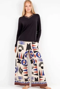 Mujer Gisela Pijamas|Pijamas>Pantalón largo motivos geométricos