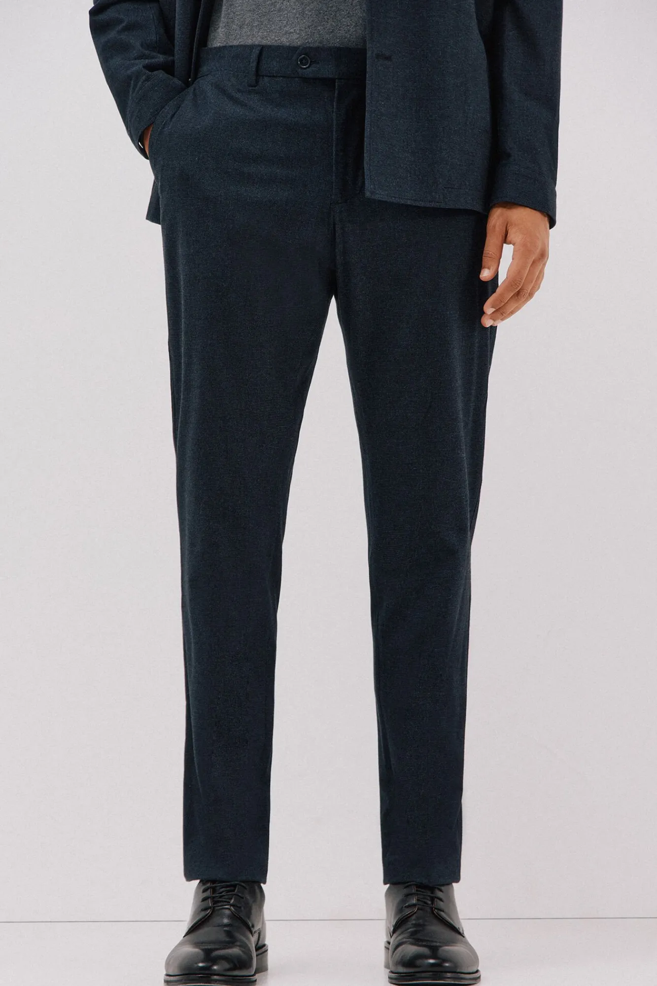Hombre Cortefiel Pantalones De Vestir|Trajes>Pantalón microcuadro algodón