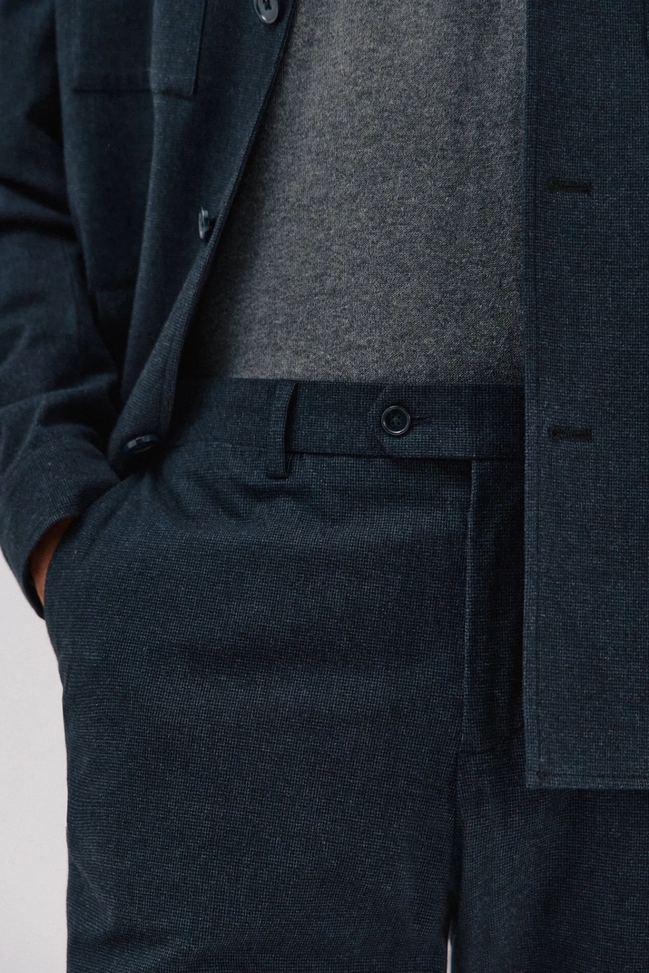 Hombre Cortefiel Pantalones De Vestir|Trajes>Pantalón microcuadro algodón