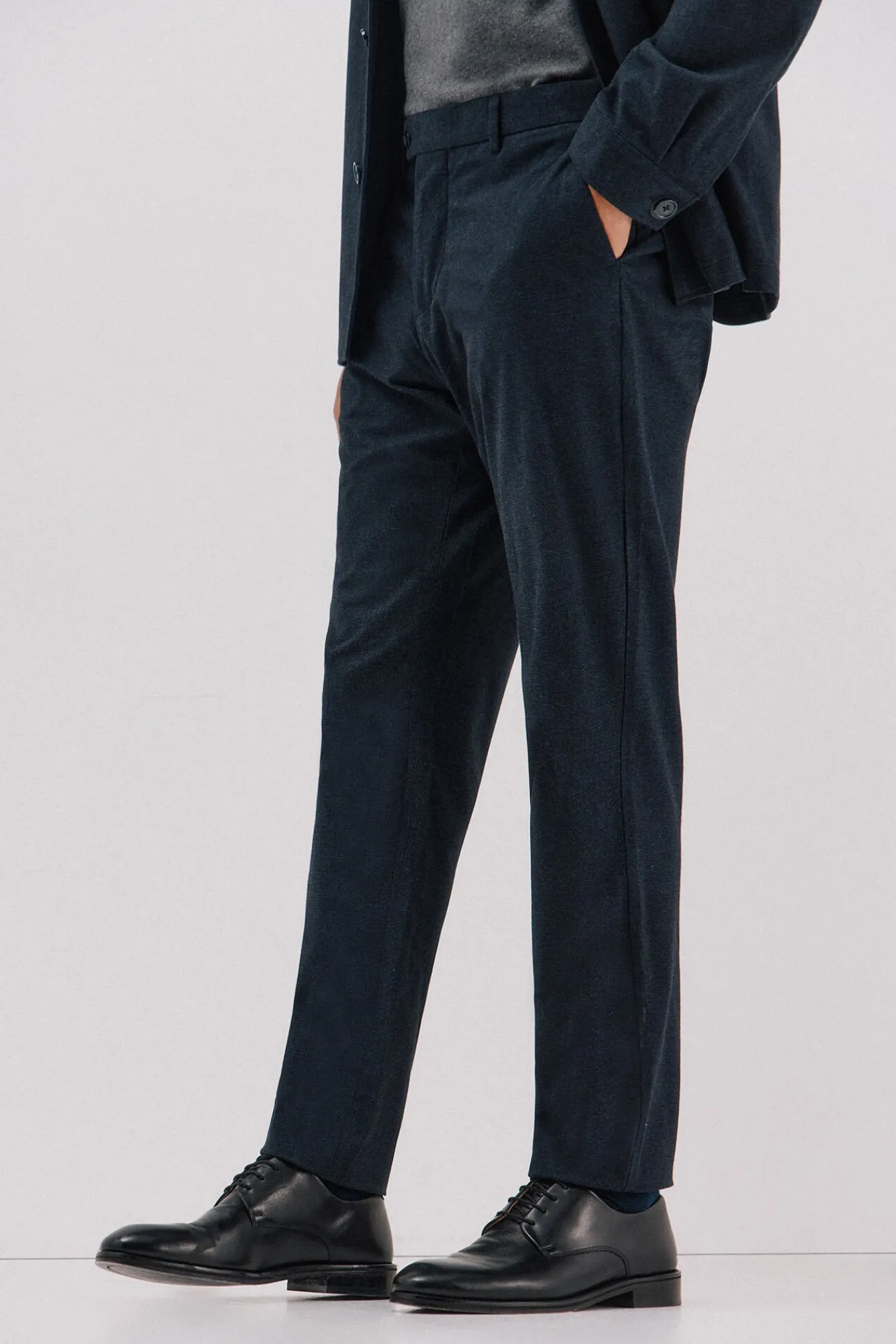 Hombre Cortefiel Pantalones De Vestir|Trajes>Pantalón microcuadro algodón