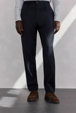 Hombre Pedro del Hierro Pantalones De Vestir|Trajes>Pantalón pinzas lana