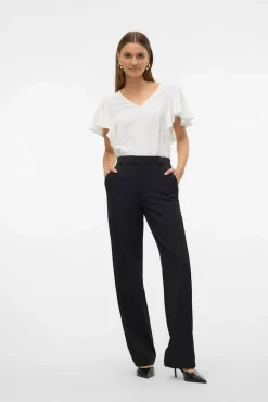Mujer Vero Moda Pantalones>Pantalón recto con cintura elástica