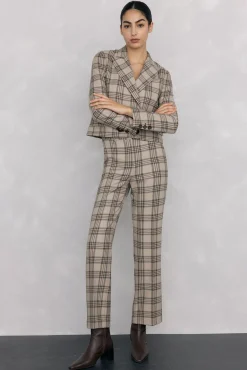 Mujer Pedro del Hierro Pantalones>Pantalón recto de cuadros